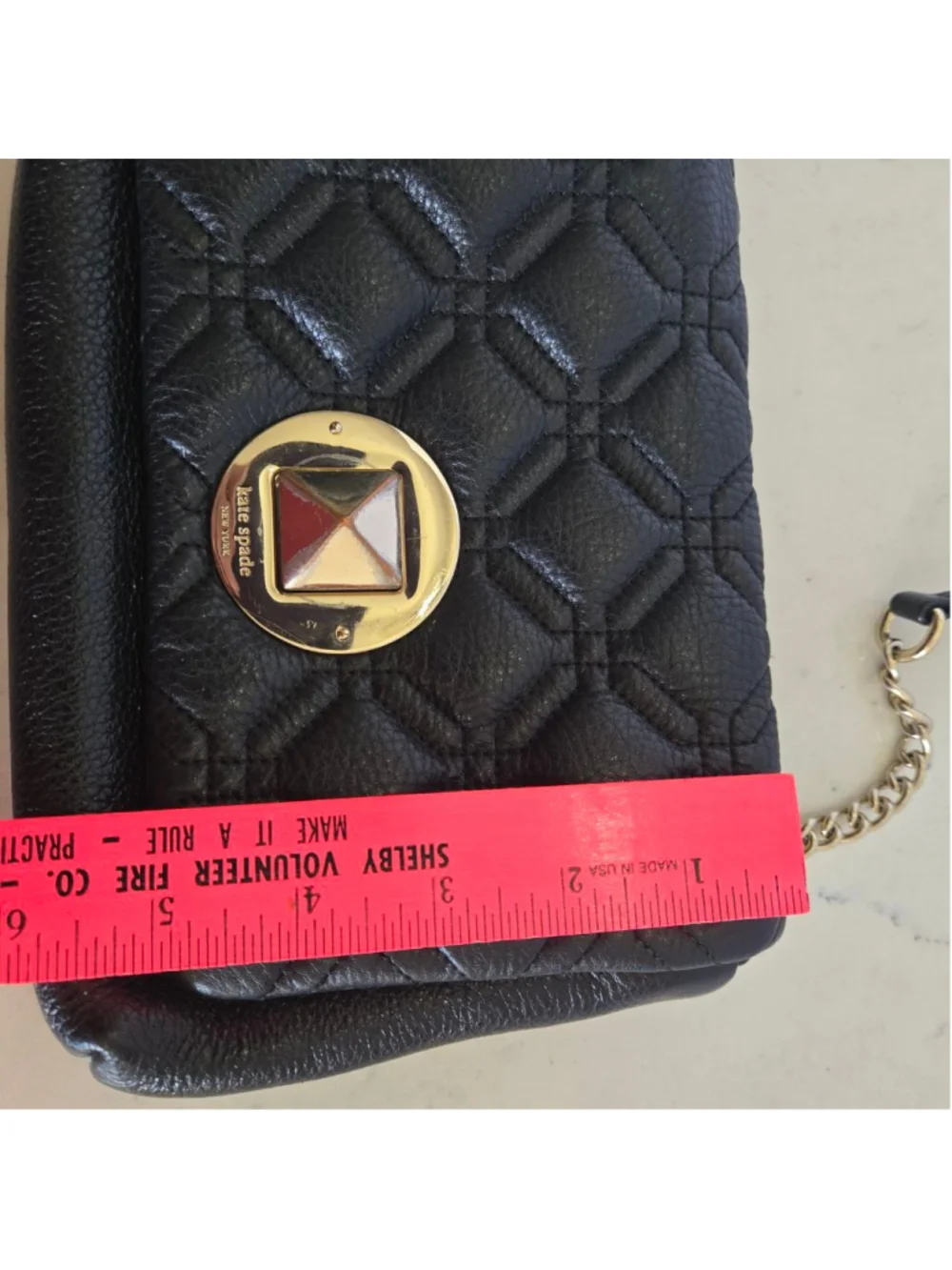Women's Kate Spade Astor Court Black Quilted Leather Crossbody Bag One Size